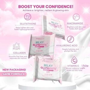 2x Keisha White Milky GlutaWhite Premium Soap x20 Extreme Whitening (70g)
